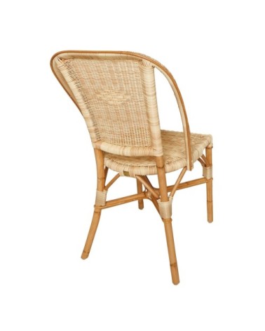 Chaise en rotin et résine beige clair