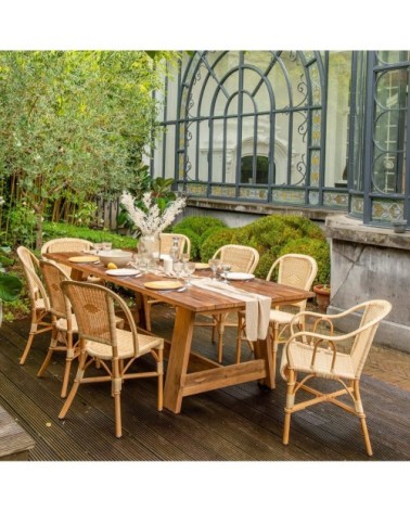 Chaise en rotin et résine beige clair