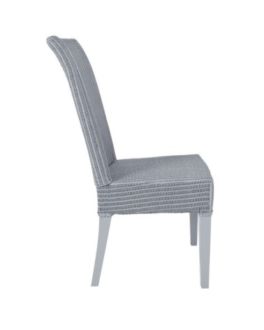 Chaise en Lloyd Loom laqué bleu gris