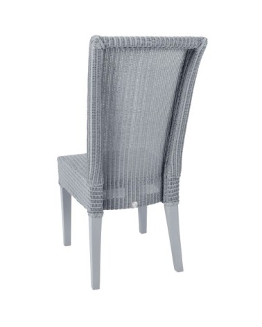Chaise en Lloyd Loom laqué bleu gris