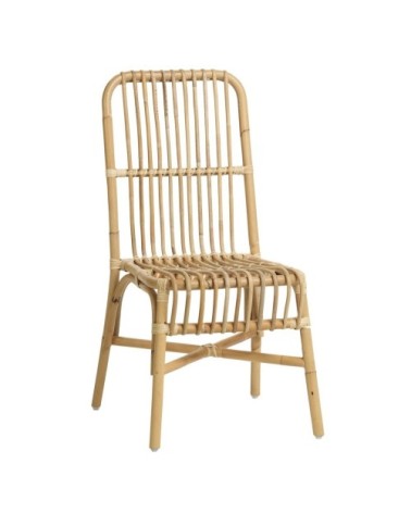 Chaise en rotin vintage beige