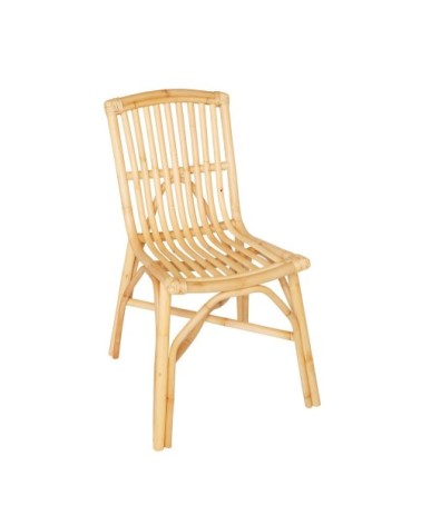 Chaise en rotin vintage beige foncé