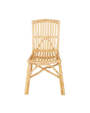 Chaise en rotin vintage beige foncé