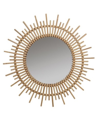 Miroir en rotin vintage D80 beige