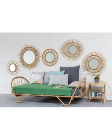 Miroir en rotin vintage D80 beige