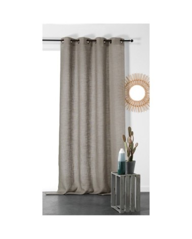 Rideau tamisant et naturel en 100% lin gris perle 260 x 145