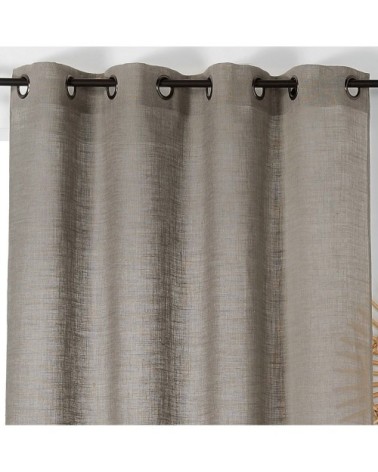 Rideau tamisant et naturel en 100% lin gris perle 260 x 145