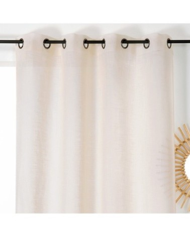 Rideau tamisant et naturel en 100% lin ecru 260 x 145