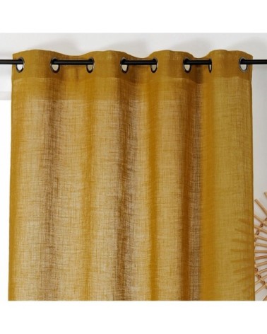 Rideau tamisant et naturel en 100% lin moutarde 260 x 145