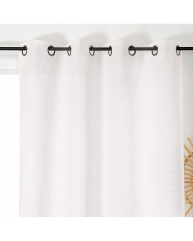 Rideau tamisant et naturel en 100% lin blanc 260 x 145