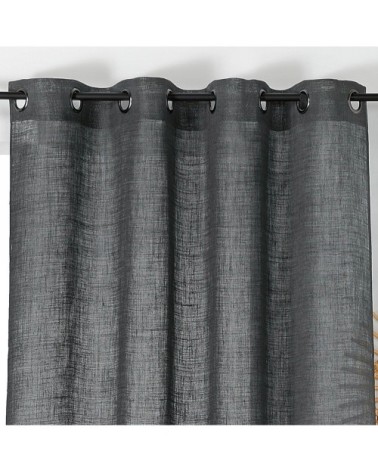 Rideau tamisant et naturel en 100% lin gris anthracite 260 x 145