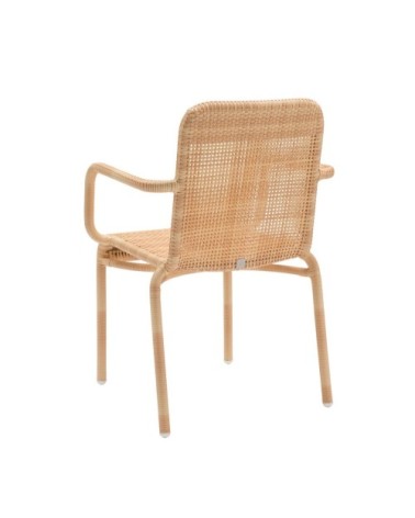 Fauteuil de table de jardin en résine beige clair