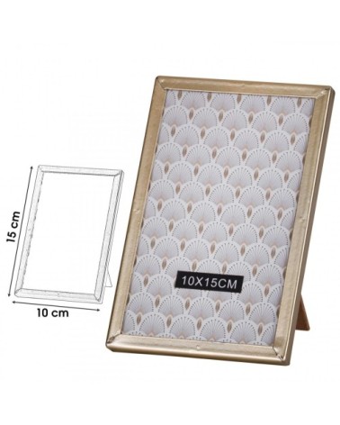Cadre photo à poser en verre et métal doré 10x15