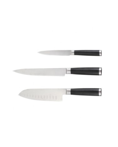 Set de 3 couteaux japonais en acier inoxydable noir