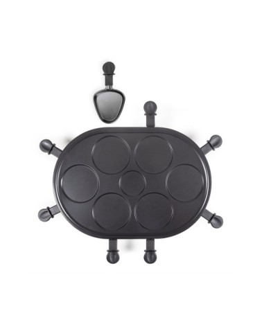 Appareil à raclette et mini-crêpes en métal noir