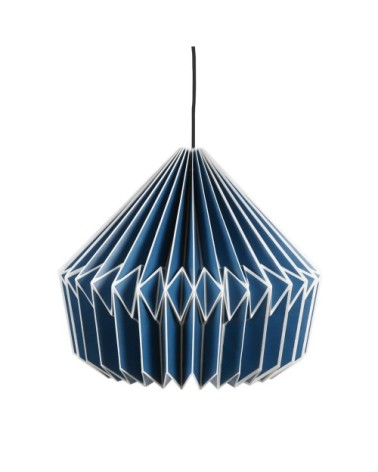 Suspension en papier origami bleu indigo