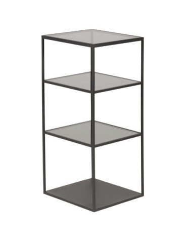 Etagère en métal noir avec 3 étagère en verre trempé