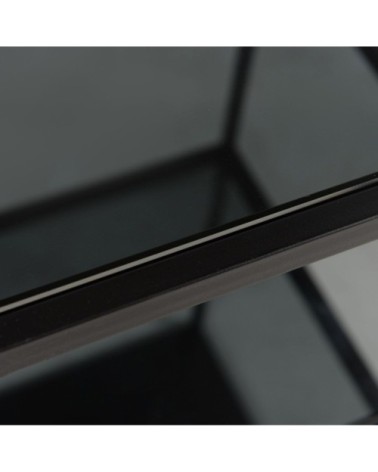 Etagère en métal noir avec 3 étagère en verre trempé