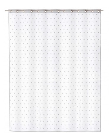 Voilage à oeillets blanc motifs pois 140x260cm