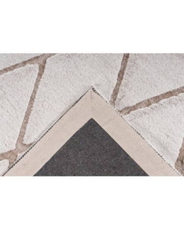 Tapis en polyester blanc et taupe 80x150