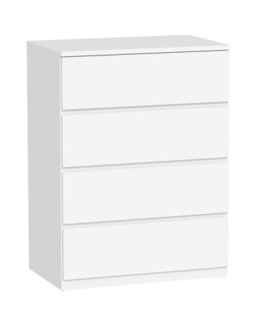Commode chambre 4 tiroirs bois blanc