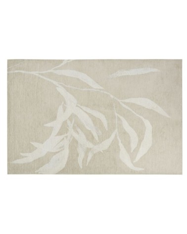 Tapis tissage jacquard beige et blanc 155x230