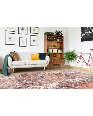 Tapis en coton multicolore et marron 120x170