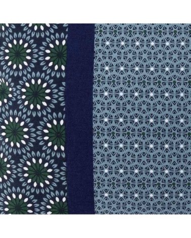 Housse de coussin à pompons coton bleu 40x40cm