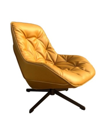 Fauteuil moderne aspect cuir jaune