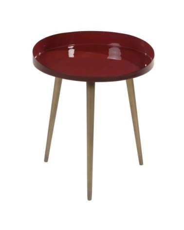 Bout de canapé émaillé bordeaux