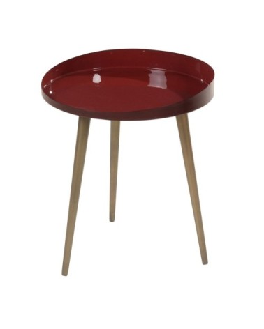 Bout de canapé émaillé bordeaux