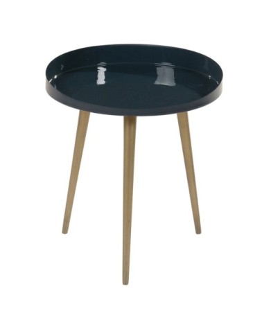 Bout de canapé émaillé bleu