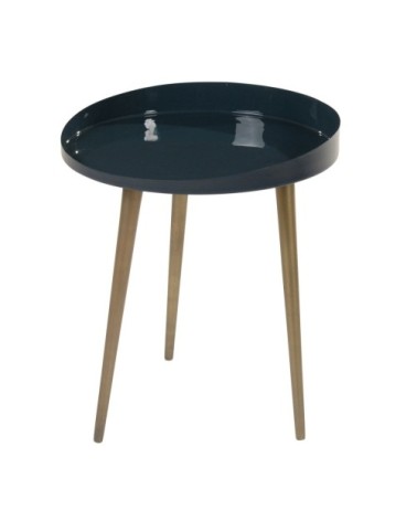 Bout de canapé émaillé bleu