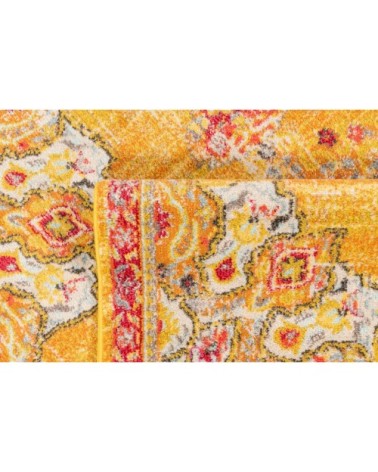 Tapis salon vintage en laine artificielle jaune 120X170