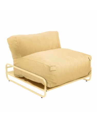 Chauffeuse pour salon de jardin modulable avec structure jaune clair