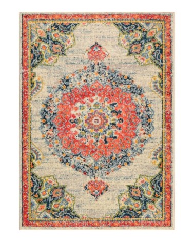 Tapis salon moderne en laine artificielle beige 120X170