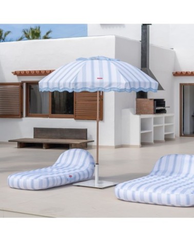 Parasol plage inclinable UPF50+ polyester bleu
