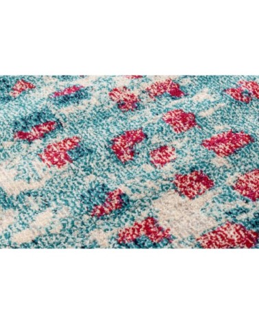 Tapis salon vintage en laine artificielle bleu canard 200X290