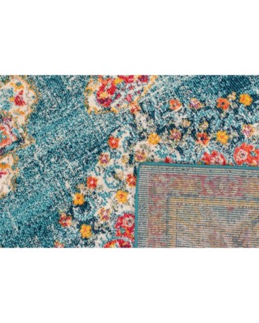 Tapis salon vintage en laine artificielle bleu turquoise 120X170