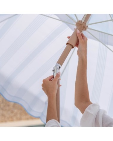 Parasol plage inclinable UPF50+ polyester bleu