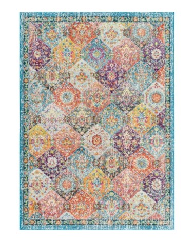 Tapis salon moderne en laine artificielle multicolore 200X290