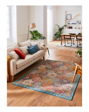 Tapis salon moderne en laine artificielle multicolore 200X290
