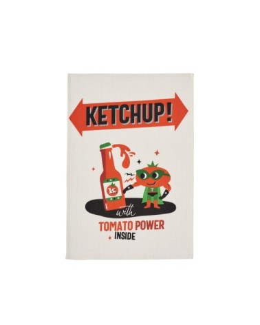 Torchon en coton rouge 50x75