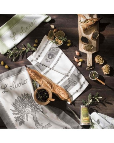 Torchon en coton violet 50x75