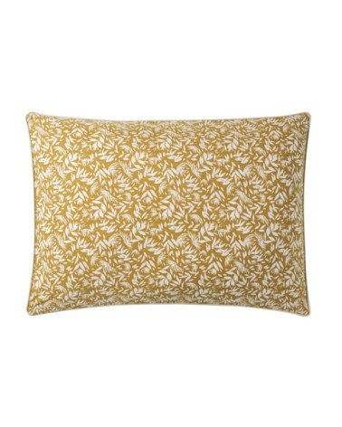 Taie d'oreiller imprimée en percale de coton ocre 50x75