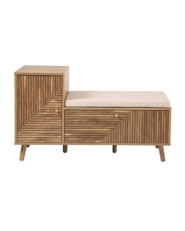 Banc à chaussures effet bois lames en l - l101 cm