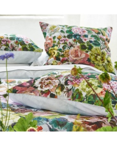 Taie d'oreiller imprimée en satin de coton multicolore