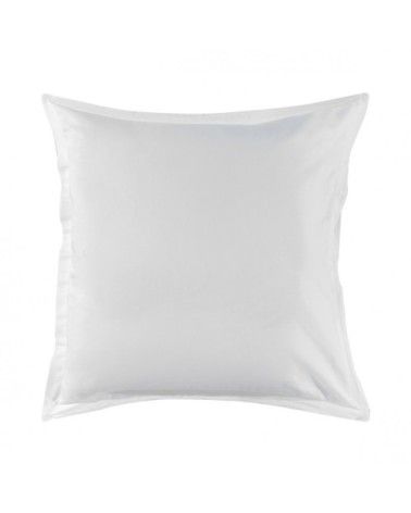 Taie d'oreiller unie en satin de coton blanc 65x65