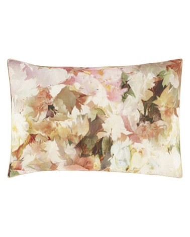 Taie d'oreiller imprimée en percale de coton rose