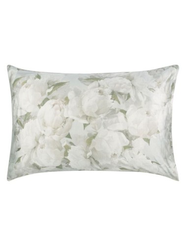 Taie d'oreiller imprimée en satin de coton gris